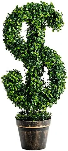 Goplus 24.5” Artificial Boxwood Topiary Tree, Set Of 2 Dollar-Shaped Fake Greenery Plant W/Cement-Filled Plastic Pot, Moss, Luxuriant Faux Potted Plant For Indoor Outdoor Home Office 9 Goplus 24.5” Artificial Boxwood Topiary Tree, Set Of 2 Dollar-Shaped Fake Greenery Plant W/Cement-Filled Plastic Pot, Moss, Luxuriant Faux Potted Plant For Indoor Outdoor Home Office - Image 7
