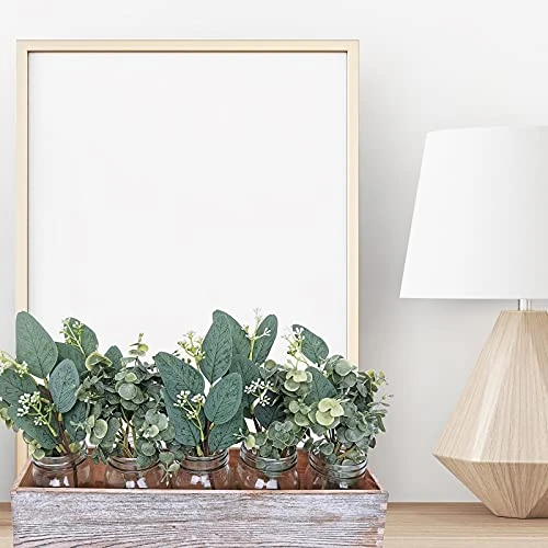 Winlyn 20 Pcs Mixed Eucalyptus Leaves Stems Bulk Artificial Oval Eucalyptus Leaves With White Seeds Stems And Eucalyptus Leaves Sprays For Vase Floral Wreath Bouquets Wedding Greenery Decoration 6 Winlyn 20 Pcs Mixed Eucalyptus Leaves Stems Bulk Artificial Oval Eucalyptus Leaves With White Seeds Stems And Eucalyptus Leaves Sprays For Vase Floral Wreath Bouquets Wedding Greenery Decoration - Image 4