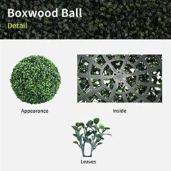 Decwin 2 Pcs 19 Inch Artificial Boxwood Ball 4 Layers Large Topiary Balls UV-Proof Round Greenery Balls For Indoor Outdoor Garden Backyard Patio Indoor Outdoor Front Door Decor, Assembly Needed -Artificial Trees Store 51KZ4Q7oTcL