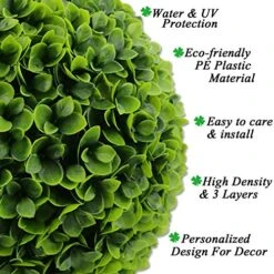 Sunnyglade 2 PCS 15.7 Inch 3 Layers Artificial Plant Topiary Ball Faux Boxwood Decorative Balls For Backyard, Balcony,Garden, Wedding And Home Décor 14 Sunnyglade 2 PCS 15.7 Inch 3 Layers Artificial Plant Topiary Ball Faux Boxwood Decorative Balls For Backyard, Balcony,Garden, Wedding And Home Décor -Artificial Trees Store 51KgUUFnacL