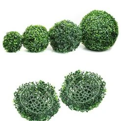 Galand Artificial Plant Ball,Artificial Plant Ball Topiary Tree Boxwood Home Outdoor Wedding Party Decoration 25 Cm, Green