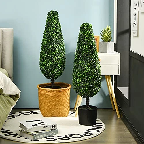 BestComfort 3ft Artificial Boxwood Topiary Tower Tree Set Of 2, Faux Plant Greenery Decor For House Garden Office And Store Decoration, Faux Potted Boxwood Plant, No Maintenance 7 BestComfort 3ft Artificial Boxwood Topiary Tower Tree Set Of 2, Faux Plant Greenery Decor For House Garden Office And Store Decoration, Faux Potted Boxwood Plant, No Maintenance - Image 5