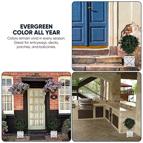 Tin Roof Interiors 24" Tall Artificial Boxwood Shrubs (2), Includes Galvanized Metal Pot, Outdoor Ready, Natural Looking Fake Potted Shrubs 8 Tin Roof Interiors 24" Tall Artificial Boxwood Shrubs (2), Includes Galvanized Metal Pot, Outdoor Ready, Natural Looking Fake Potted Shrubs - Image 6