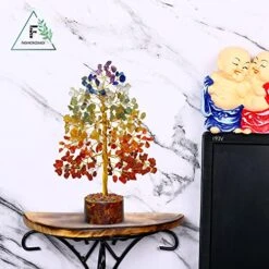 7 Chakra Crystal Tree For Positive Energy - Chakra Tree - Tree Of Life Decor - Stone Bonsai Tree - Premium Meditation Decor - Reiki Tree - Spiritual Gift - Home Decor - Spiritual Decor -Artificial Trees Store 51LcfvZwggL