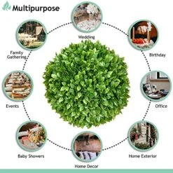 SunnyRoyal Topiary Ball Artificial Outdoor Boxwood Balls Topiary Lifelike Plants, Round Topiary For Indoor/Outdoor Decore, Rose Leaf 15 Inch, 1 Piece 19 SunnyRoyal Topiary Ball Artificial Outdoor Boxwood Balls Topiary Lifelike Plants, Round Topiary For Indoor/Outdoor Decore, Rose Leaf 15 Inch, 1 Piece -Artificial Trees Store 51M1qId2CuL