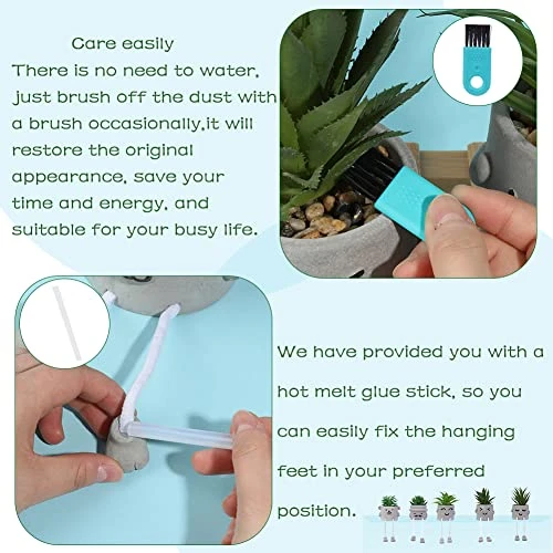 Iuuidu Artificial Potted Plant, Faux Succulent In Pot Emotional Cement Potted Plant Animated Artificial Succulents Decor For Home Living Room Bedroom And Office(Shy) 7 Iuuidu Artificial Potted Plant, Faux Succulent In Pot Emotional Cement Potted Plant Animated Artificial Succulents Decor For Home Living Room Bedroom And Office(Shy) - Image 5