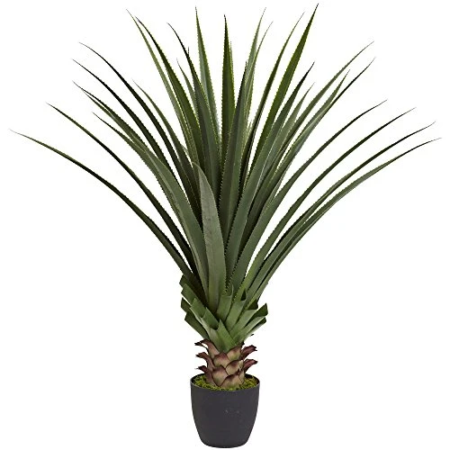 Nearly Natural 4' Spiked Agave Plant, Green & 43in. Dracaena Silk (Real Touch) Artificial Plant, Green 4 Nearly Natural 4' Spiked Agave Plant, Green & 43in. Dracaena Silk (Real Touch) Artificial Plant, Green - Image 2
