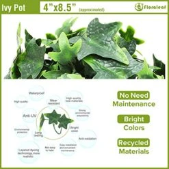 FLORALEAF Artificial Plants Small Fake Plant Green Topiaries Potted Décor Plastic Flowers Plant For Home Office Farmhouse Bathroom Tabletop Indoor Décor Ivy Flower, 19 Packs -Artificial Trees Store 51MSAoVTTbL