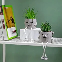 Lavenor Artificial Potted Plant Fake Succulent Plant Cute Hanging Leg Emotional Cement Potted Succulents Decor For Desk Shelf Bedroom Living Room And Office Decoration(Type A + Type C) 21 Lavenor Artificial Potted Plant Fake Succulent Plant Cute Hanging Leg Emotional Cement Potted Succulents Decor For Desk Shelf Bedroom Living Room And Office Decoration(Type A + Type C) -Artificial Trees Store 51Mbrmw6A2L