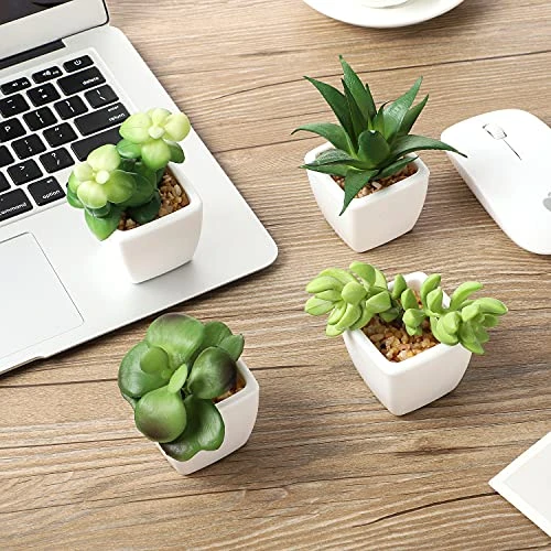 Artificial Succulent Plants Fake Succulent Plants Artificial Faux Succulents 4pcs Mini Potted Succulents For Home Office Room Decoration (Green) 8 Artificial Succulent Plants Fake Succulent Plants Artificial Faux Succulents 4pcs Mini Potted Succulents For Home Office Room Decoration (Green) - Image 6
