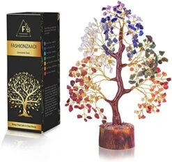 FASHIONZAADI Seven Chakra Tree - Crystal Gifts - Crystal Tree Of Life - Tree Of Life Decor - Gem Tree - Luck Crystal - Tree Of Life Chakra Stones - Crystal Bonsai Tree - Crystal For Desk - Money Tree -Artificial Trees Store 51Mg o0UmOL. AC