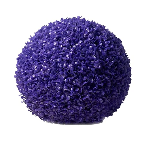 XYXHEII Round Artificial Grass Balls, Artificial Plant Topiary Balls, Faux Boxwood Decorative Balls, For Backyard, Balcony, Garden, Wedding And Home Decorative (Purple 35cm) 3 XYXHEII Round Artificial Grass Balls, Artificial Plant Topiary Balls, Faux Boxwood Decorative Balls, For Backyard, Balcony, Garden, Wedding And Home Decorative (Purple 35cm)