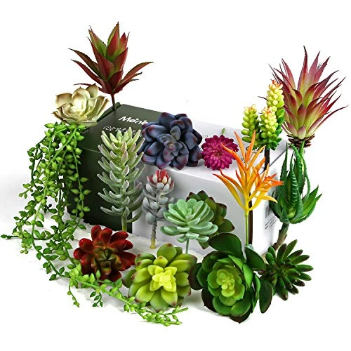 Meneco Faux Succulents Artificial Plants – 16 Pack Lifelike Fake Succulent Plants Unpotted 3 Meneco Faux Succulents Artificial Plants – 16 Pack Lifelike Fake Succulent Plants Unpotted