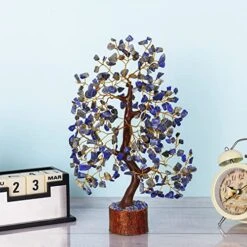 JAGASY Lapis Lazuli - Crystal Tree Of Life - Gemstone Money Tree - Holistic Gifts For Women - Crystal Bonsai Tree - Desk Decorations For Women Office - Meditation Decor - Good Luck Spiritual Gift -Artificial Trees Store 51Mme01VNLL