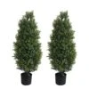 3' Artificial Milan Cypress Outdoor Potted Topiary Tree Set Of 2 Greenery Home Decor -Artificial Trees Store 51MzGuucRPL