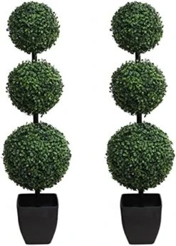 Momoplant Artificial Topiaries Ball Tree Outdoor, 3.3ft Fake Topiary Triple Ball Boxwood Trees(2 Pieces), Faux Shrubs Plants Potted Green Decorative Indoor Porch Or Garden(40inch) 13 Momoplant Artificial Topiaries Ball Tree Outdoor, 3.3ft Fake Topiary Triple Ball Boxwood Trees(2 Pieces), Faux Shrubs Plants Potted Green Decorative Indoor Porch Or Garden(40inch) -Artificial Trees Store 51NrzmsBaL. AC