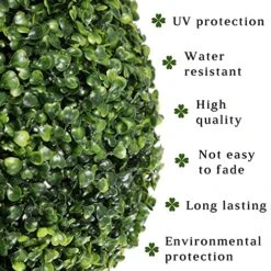 Gobograss Artificial Boxwood Topiary Ball - 2pcs 11 Inch 3 Layers Milan Grass Ball For Home Garden Wedding Party Decoration Environmental UV Protected Faux Boxwood Decorative Ball (11in) -Artificial Trees Store 51O9KlmTICL