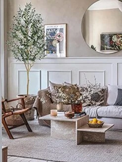 Phimos Artificial Olive Tree Tall Fake Potted Olive Silk Tree With Planter Large Faux Olive Branches And Fruits Artificial Tree For Modern Home Office Living Room Floor Decor Indoor (6.23FT) -Artificial Trees Store 51OCvU4pD0L