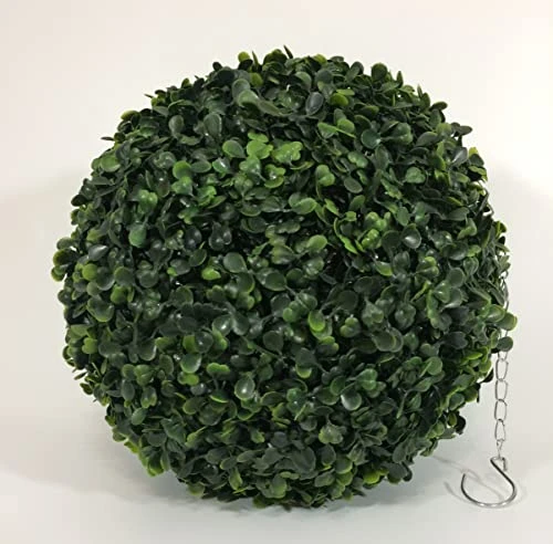 MODEENI Boxwood Topiary Ball 11 Inch Green Artificial Plant Real Look Home Decor Indoor/Outdoor For Porch Patio Or Wedding Round Bush Shrub, Modern Fresh With Hanging Chain 5 MODEENI Boxwood Topiary Ball 11 Inch Green Artificial Plant Real Look Home Decor Indoor/Outdoor For Porch Patio Or Wedding Round Bush Shrub, Modern Fresh With Hanging Chain - Image 3