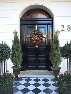 Momoplant （Set Of 2 4 Foot Artificial Cypress Topiary Tree Cedar Potted Plant Outdoor/Indoor -Artificial Trees Store 51OWfdgFgAL