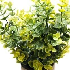 Svenee Mini Potted Plants Artificial Flocked Eucalyptus Greenery In Pots Faux Potted Herbs Small Houseplants For Indoor Outdoor Greenery Tabletop Decoration Centerpiece, Garden,Farmhouse (1) -Artificial Trees Store 51P4M3OEJdS