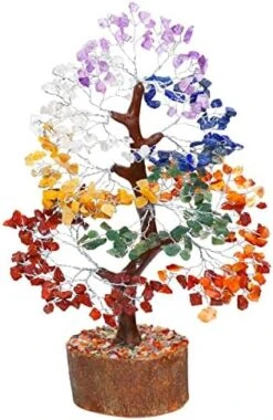 7 Chakra Crystal Tree Of Life - Handmade Feng Shui Bonsai, Attract Good Luck - Gemstone Tree, Home Decoration Crystals - Seven Chakra Tree For Positive Energy, Meditation Accessories, Money Tree Gift -Artificial Trees Store 51PK d SjL. AC
