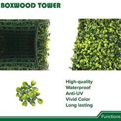 Shecraft Topiary Trees Artificial Outdoor Highly Realistic Decorative Buxus Tower, Topiary UV Resistant Fake Tree For Home Garden/Indoor & Outdoor Use 1 Pack -Artificial Trees Store 51PR00XQ50S