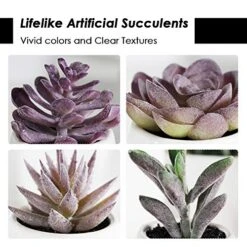 Tiita Artificial Faux Succulents In Pots Fake Plants Ceramic Arrangement Planter Small Mini Tiny Decoration For Home Office Desk Window Sill Bathroom Bedroom Outdoor Indoor 4 Set -Artificial Trees Store 51Pd7Ebr3WL