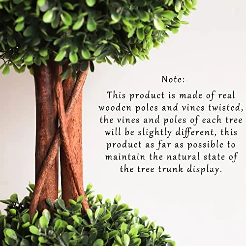 Lifelike Indoor&Outdoor Use 3Ft Boxwood Double Ball Topiary Trees Faux Topiary Tree For Porch,Home,Garden Decor(Set Of 2) 7 Lifelike Indoor&Outdoor Use 3Ft Boxwood Double Ball Topiary Trees Faux Topiary Tree For Porch,Home,Garden Decor(Set Of 2) - Image 5