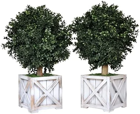 Tin Roof Interiors 24" Tall Artificial Boxwood Shrubs (2), Includes Galvanized Metal Pot, Outdoor Ready, Natural Looking Fake Potted Shrubs 17 Tin Roof Interiors 24" Tall Artificial Boxwood Shrubs (2), Includes Galvanized Metal Pot, Outdoor Ready, Natural Looking Fake Potted Shrubs - Image 15