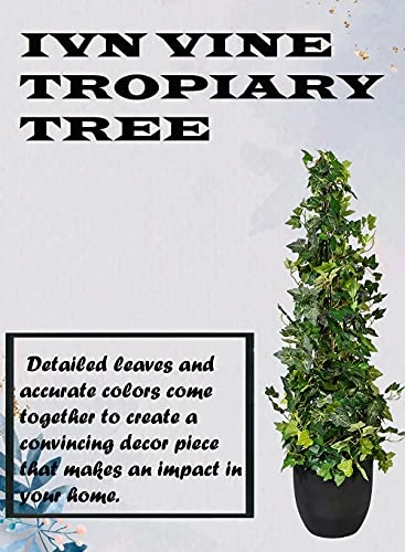 Serene Spaces Living Artificial Ivy Vine Topiary Tree, Natural Touch And Feel In Your Home Decor With Realistic Design, Sold Individually, Measures 32" Tall And 9" Diameter 7 Serene Spaces Living Artificial Ivy Vine Topiary Tree, Natural Touch And Feel In Your Home Decor With Realistic Design, Sold Individually, Measures 32" Tall And 9" Diameter - Image 5