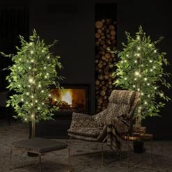 NeuType Artificial Ficus Tree 6FT, 2Packs Fake Ficus Tree Plant With Warm White LED String Lights, Tall Fake Plant Potted Faux Tree Indoor Home Office Decor Floor Plants For Living Room (71 In) 11 NeuType Artificial Ficus Tree 6FT, 2Packs Fake Ficus Tree Plant With Warm White LED String Lights, Tall Fake Plant Potted Faux Tree Indoor Home Office Decor Floor Plants For Living Room (71 In) -Artificial Trees Store 51R7y9uCtpL