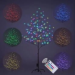 Lightshare Cherry Blossom Tree 5FT 128 LED Lighted Tree For Decoration Inside And Outside, Home Patio Wedding Festival Christmas Decor, Warm White 14 Lightshare Cherry Blossom Tree 5FT 128 LED Lighted Tree For Decoration Inside And Outside, Home Patio Wedding Festival Christmas Decor, Warm White -Artificial Trees Store 51RI1Irf8zL. AC