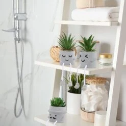 Creative Succulent Plants Potted, Mini Artificial Decorative Potted Plants With Grey Pots - Set Of 3 -Artificial Trees Store 51RVe7o2HnL