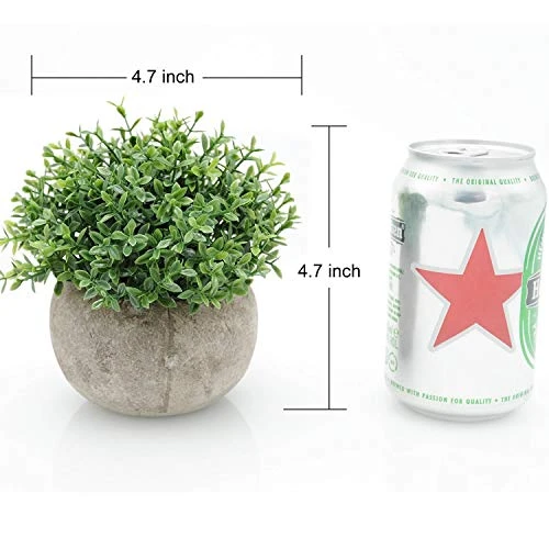 Velener Mini Sage Green Potted Boxwood Topiary Artificial Plants For Home Decor Indoor, Farmhouse House Plant Office Small Desk Shelf Apartment Coffee Bar Bathroom Decor Guest Room, Small Fake Plant 4 Velener Mini Sage Green Potted Boxwood Topiary Artificial Plants For Home Decor Indoor, Farmhouse House Plant Office Small Desk Shelf Apartment Coffee Bar Bathroom Decor Guest Room, Small Fake Plant - Image 2