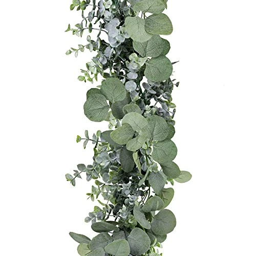 Winlyn 5.9' Long Faux Eucalyptus Leaves Greenery Garland Artificial Silver Dollar Eucalyptus Garland In Grey Green Wedding Arch Swag Backdrop Garland Doorways Table Runner Garland Indoor Outdoor 5 Winlyn 5.9' Long Faux Eucalyptus Leaves Greenery Garland Artificial Silver Dollar Eucalyptus Garland In Grey Green Wedding Arch Swag Backdrop Garland Doorways Table Runner Garland Indoor Outdoor - Image 3