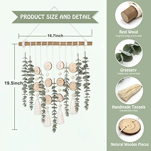 Cyitimo Bathroom Decor Artificial Eucalyptus Greenery Hanging Wall Decor Faux Eucalyptus Leaves Hanging Plant With Wooden Stick With Rustic Farmhouse For Bedroom Nursery Boho Home Decorations 5 Cyitimo Bathroom Decor Artificial Eucalyptus Greenery Hanging Wall Decor Faux Eucalyptus Leaves Hanging Plant With Wooden Stick With Rustic Farmhouse For Bedroom Nursery Boho Home Decorations - Image 3