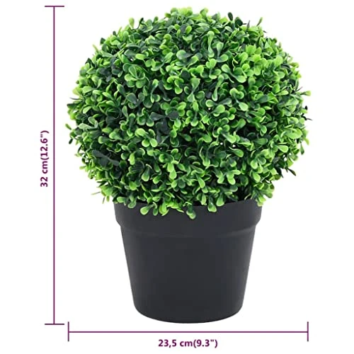 VidaXL 2x Artificial Boxwood Plants With Pots Ball Shaped Outdoor Ball Shaped Realistic Fake Plant Floral Decor Artificial Flower Green 8 VidaXL 2x Artificial Boxwood Plants With Pots Ball Shaped Outdoor Ball Shaped Realistic Fake Plant Floral Decor Artificial Flower Green - Image 6