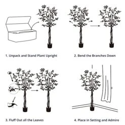 Cozy Castle Artificial Ficus Tree 71in - Faux Indoor Tree For Home Decor, Evergreen 6-Feet Tall Fake Tree Plant, Fake Floor Plant With Sturdy Plastic Nursery Pot For Living Room, Farmhouse, Office 13 Cozy Castle Artificial Ficus Tree 71in - Faux Indoor Tree For Home Decor, Evergreen 6-Feet Tall Fake Tree Plant, Fake Floor Plant With Sturdy Plastic Nursery Pot For Living Room, Farmhouse, Office -Artificial Trees Store 51SLhko4tSL