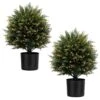 ECOLVANT Artificial Topiary Cedar Ball Tree Two 20''T Artificial Cedar Tree UV Resistant Bushes Potted Plants Artificial Shrubs For Indoor Outdoor Home Garden (Yellow-Green) 2 ECOLVANT Artificial Topiary Cedar Ball Tree Two 20''T Artificial Cedar Tree UV Resistant Bushes Potted Plants Artificial Shrubs For Indoor Outdoor Home Garden (Yellow-Green) -Artificial Trees Store 51SNjrvohqL