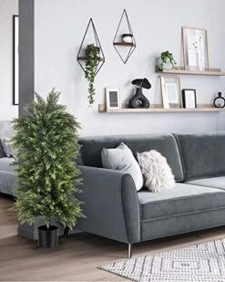 YEMMEN 2 Pack 3.5ft Artificial Cedar Topiary Trees, Outdoor Artificial Plants For Front Porch Décor, Artificial Shrubs Fake Plants Uv Rated Potted Plants For Outdoor, Indoor, Front Door, Office. -Artificial Trees Store 51SPcVovJiL