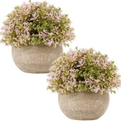 Briful Small Fake Plants Faux Potted Plant Mini Artificial Plants For For Home Table Office Room Desk Bathroom Shelf Kitchen Farmhouse Mantel Decoration -Artificial Trees Store 51Sf2JeSL. AC