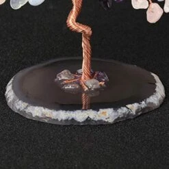 CrystalTears Crystal Gemstone Tree Amethyst Rose Quartz Aquamarine Crystal Money Tree Feng Shui Crystal Bonsai Tree For Good Luck Home Decoration 5.5"-6.3" -Artificial Trees Store 51SqZlI07KL