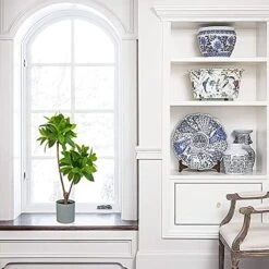 BESAMENATURE Artificial Bay Double Ball Topiary Trees, Faux Plant For Home Office Decoration, 24" Tall, Green, Ships In Gray Planter 10 BESAMENATURE Artificial Bay Double Ball Topiary Trees, Faux Plant For Home Office Decoration, 24" Tall, Green, Ships In Gray Planter -Artificial Trees Store 51SvBarHmcS