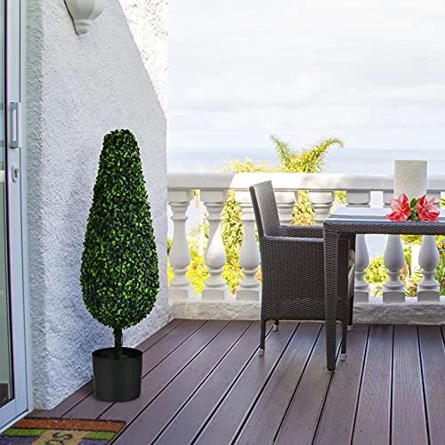 BestComfort 3ft Artificial Boxwood Topiary Tower Tree Set Of 2, Faux Plant Greenery Decor For House Garden Office And Store Decoration, Faux Potted Boxwood Plant, No Maintenance 9 BestComfort 3ft Artificial Boxwood Topiary Tower Tree Set Of 2, Faux Plant Greenery Decor For House Garden Office And Store Decoration, Faux Potted Boxwood Plant, No Maintenance - Image 7