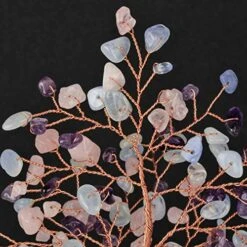 CrystalTears Crystal Gemstone Tree Amethyst Rose Quartz Aquamarine Crystal Money Tree Feng Shui Crystal Bonsai Tree For Good Luck Home Decoration 5.5"-6.3" -Artificial Trees Store 51TgAsVgeML
