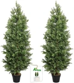 Aveyas 2 Pack 4ft Artificial Cone Topiary Cedar Trees In Cemented Plastic Pot, Fake Cypress Plants Faux Mini Pine Silk Trees For Indoor Outdoor Patio Front Door Porch Floor Home Modern Decor, 4 Feet 15 Aveyas 2 Pack 4ft Artificial Cone Topiary Cedar Trees In Cemented Plastic Pot, Fake Cypress Plants Faux Mini Pine Silk Trees For Indoor Outdoor Patio Front Door Porch Floor Home Modern Decor, 4 Feet -Artificial Trees Store 51Ti4EcBzxL. AC