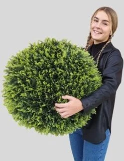 365 Curb Appeal - 23" XL Cedar (Cypress) Topiary Ball | Artificial Mum Spheres | Garden Spheres | Outdoor Topiary Ball | Decorative Topiary Balls For Wedding | Green Topiary Balls Decor | UV Protected -Artificial Trees Store 51Tni2SboL. AC