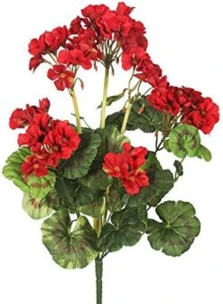 Vickerman Artificial 20" White Geranium Bush. Includes 4 Pieces Per Pack. -Artificial Trees Store 51U4I3cyeVL. AC