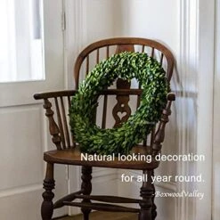 BoxwoodValley Preserved Boxwood Wreath 16 Inch Year Round Green Wreath For Halloween, Christmas Wreath Decor Green Garland For Indoor Green Autumn Wreath Decor (16 Inch) -Artificial Trees Store 51UP477JB1L